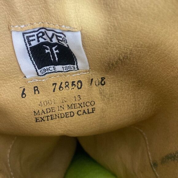 Frye Phillip Harness Tall Wide Calf Riding Boots Cognac Leather Zip Back 6M - Picture 10 of 13